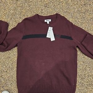 DKNY Men's Dark Red Crewneck Sweater